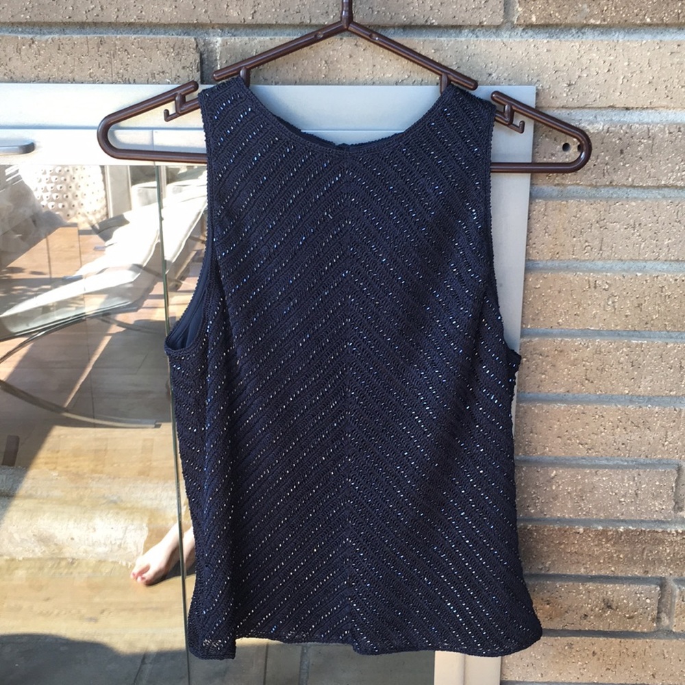 CARMEN MARC VALVO: beaded top + matching sweater